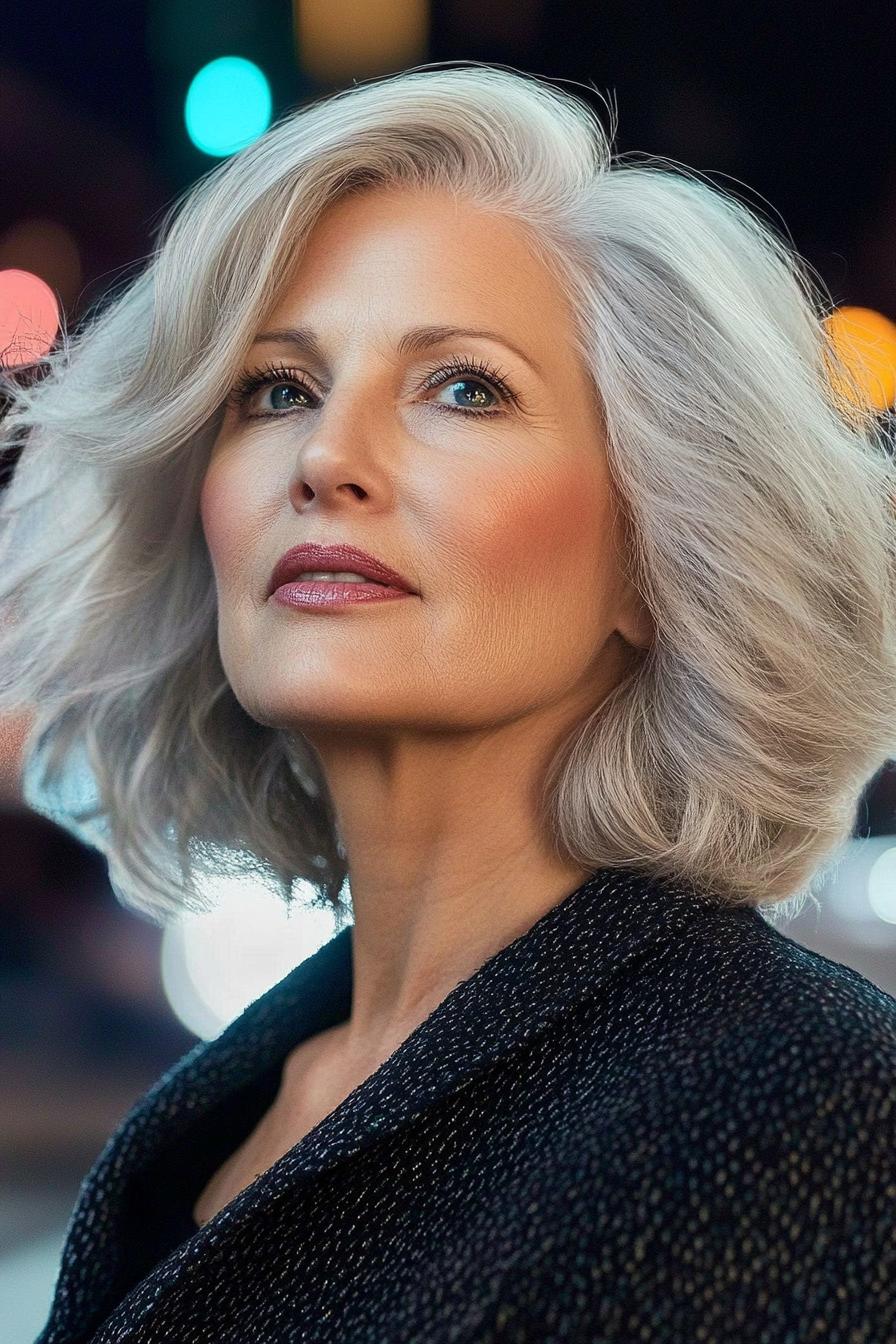 Elegant Silver Bob Style