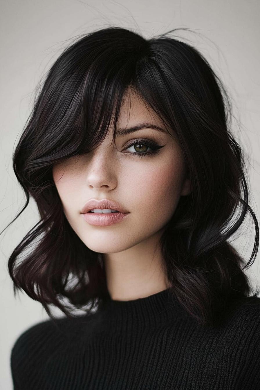 Elegant Waves and Bangs