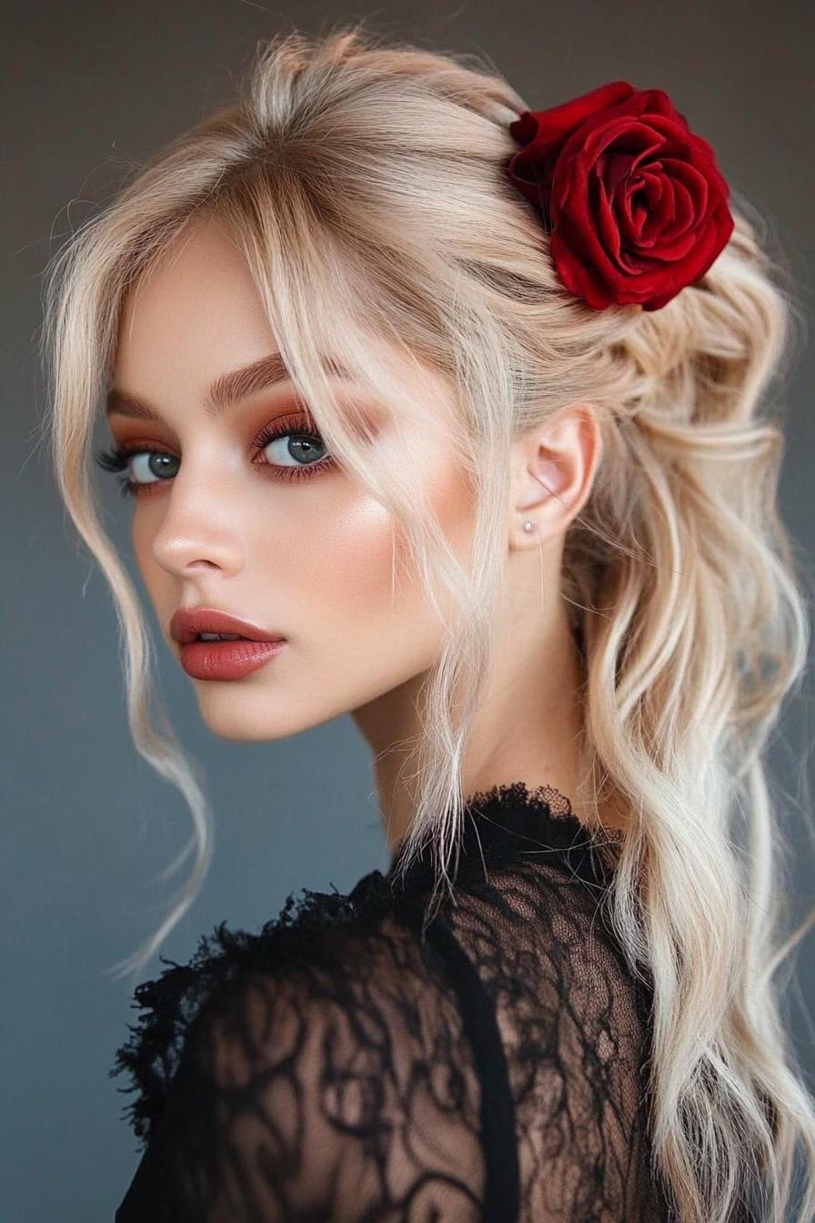 Elegant Waves with Rose