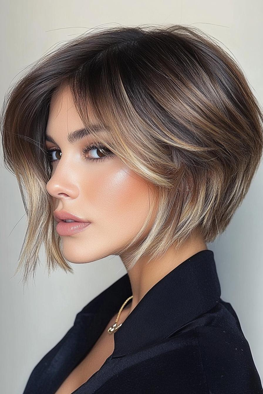 Glamorous Layered Bob Highlights