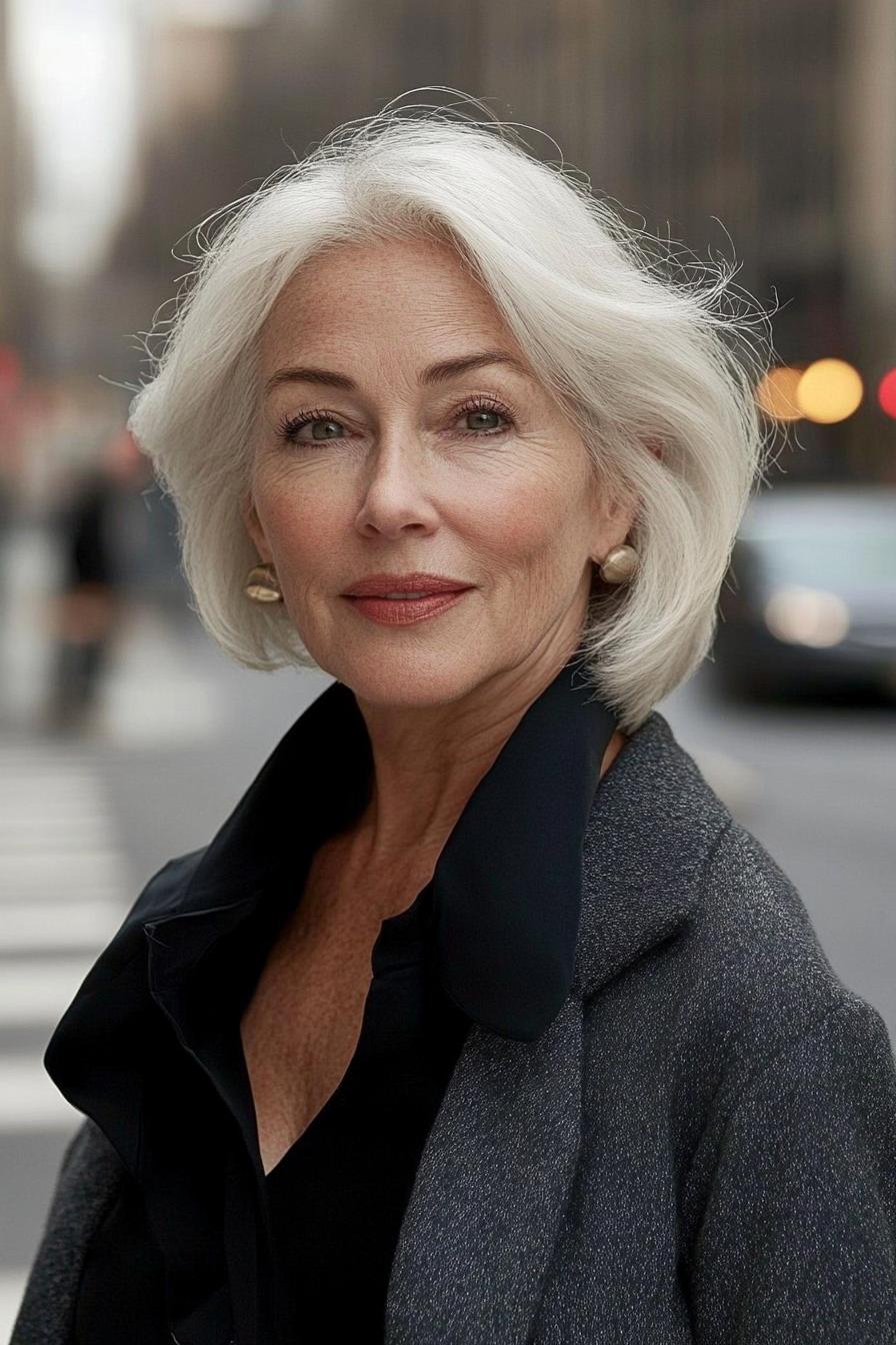 Graceful Silver Hair Elegance