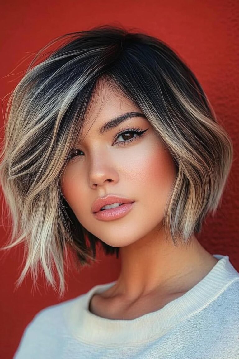 layered blonde bob style