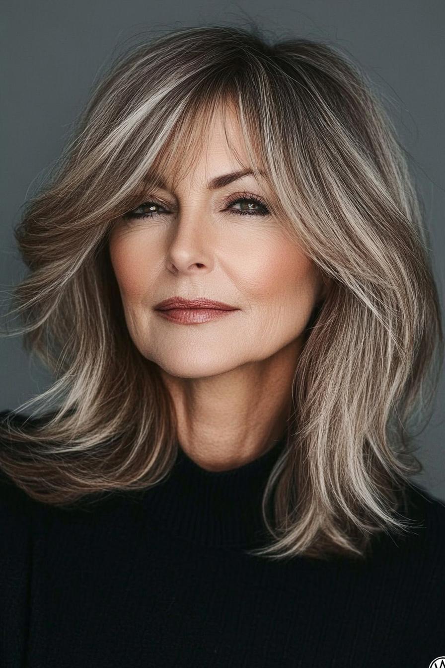 Layered Waves with Side Bangs