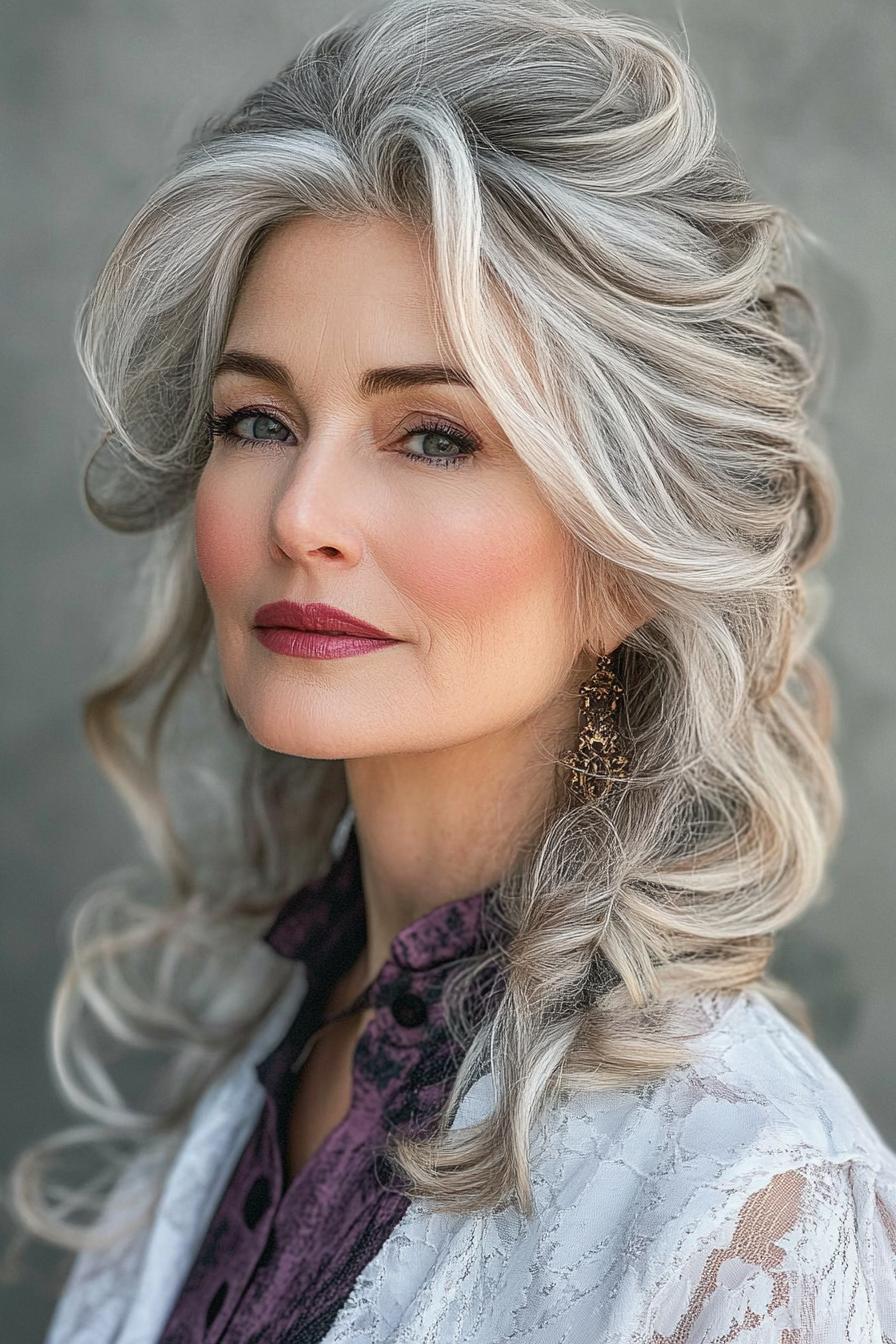 Timeless Elegant Silver Curls