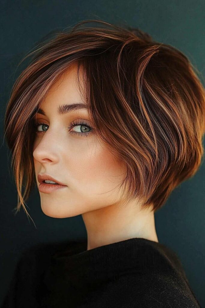 trendy layered bob waves