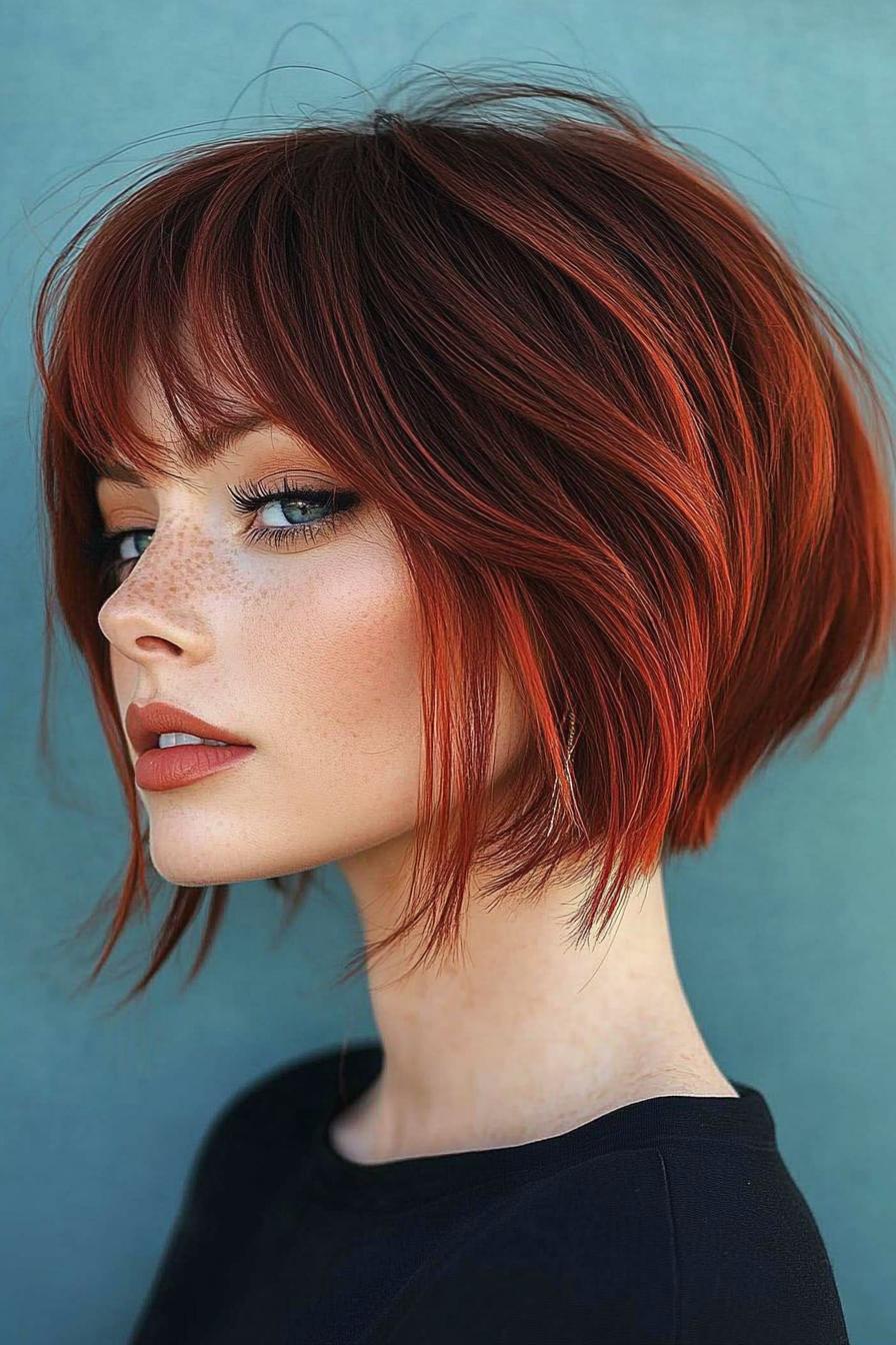 Vibrant Red Bob Chic