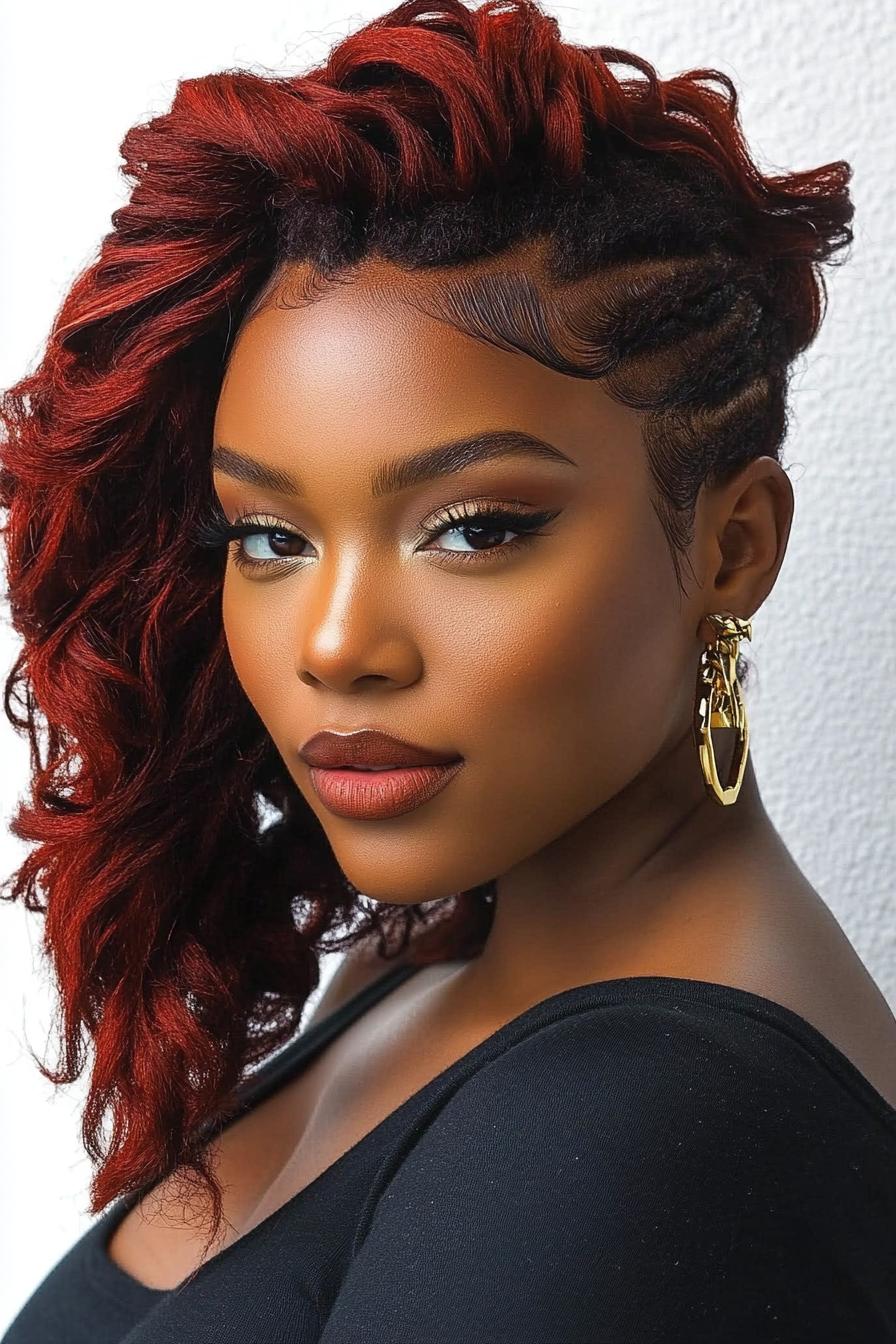 Vivid Braided Red Curls