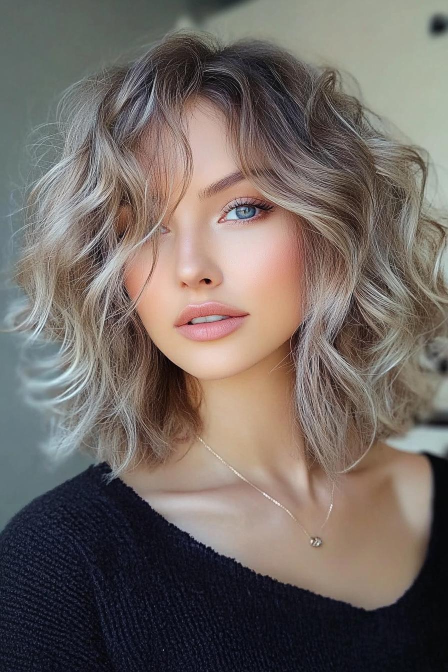 Wavy Bob with Highlights