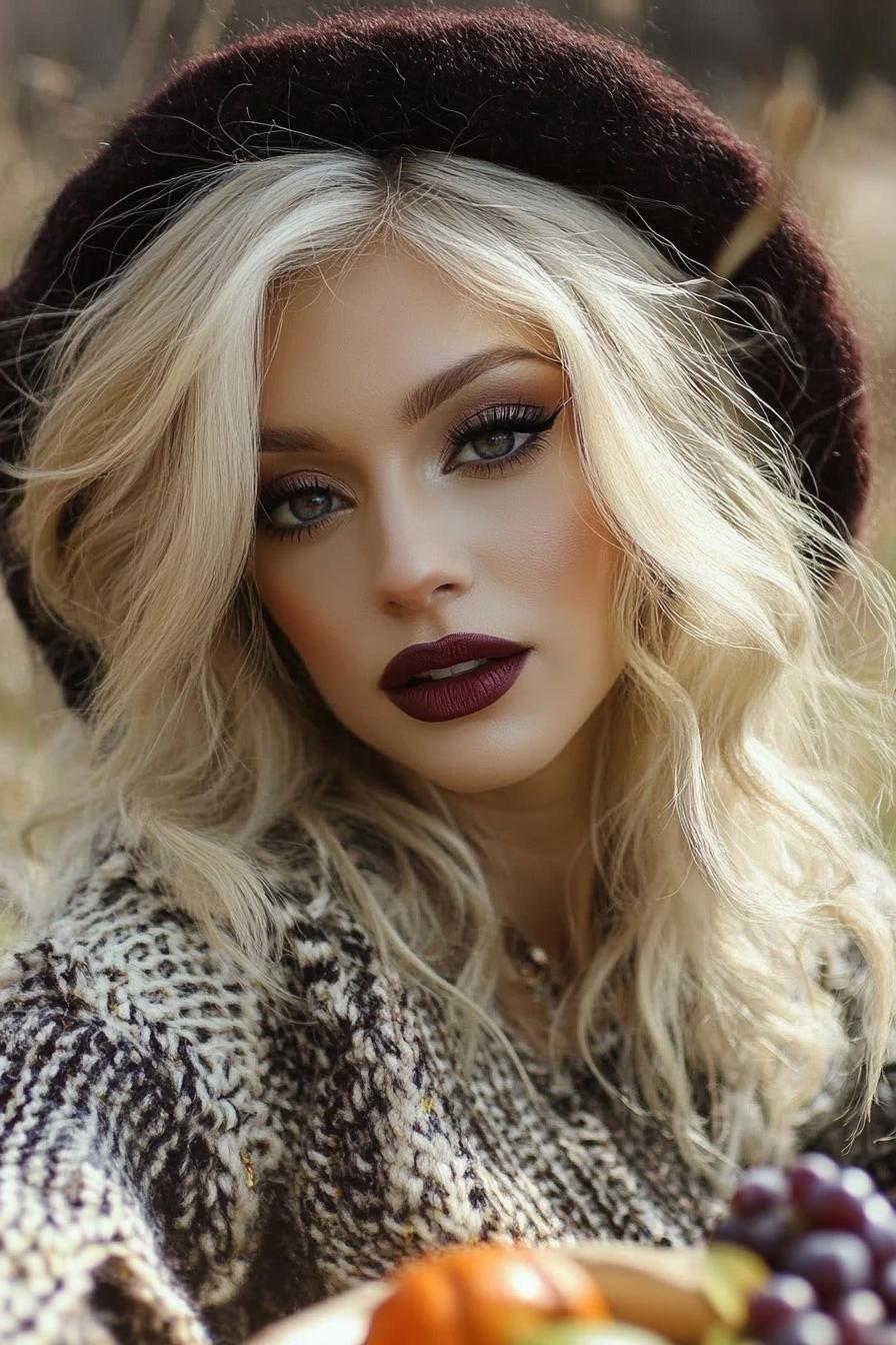 Blonde Waves and Beret