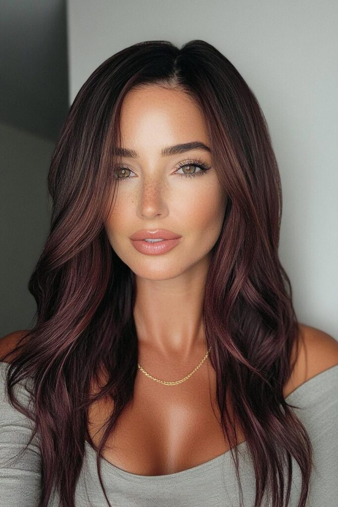 burgundy waves in layers
