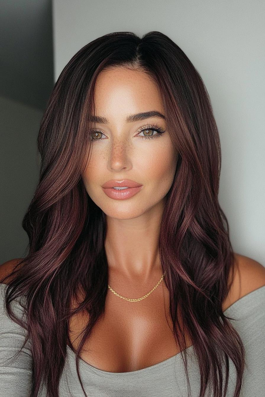 Burgundy Waves in Layers