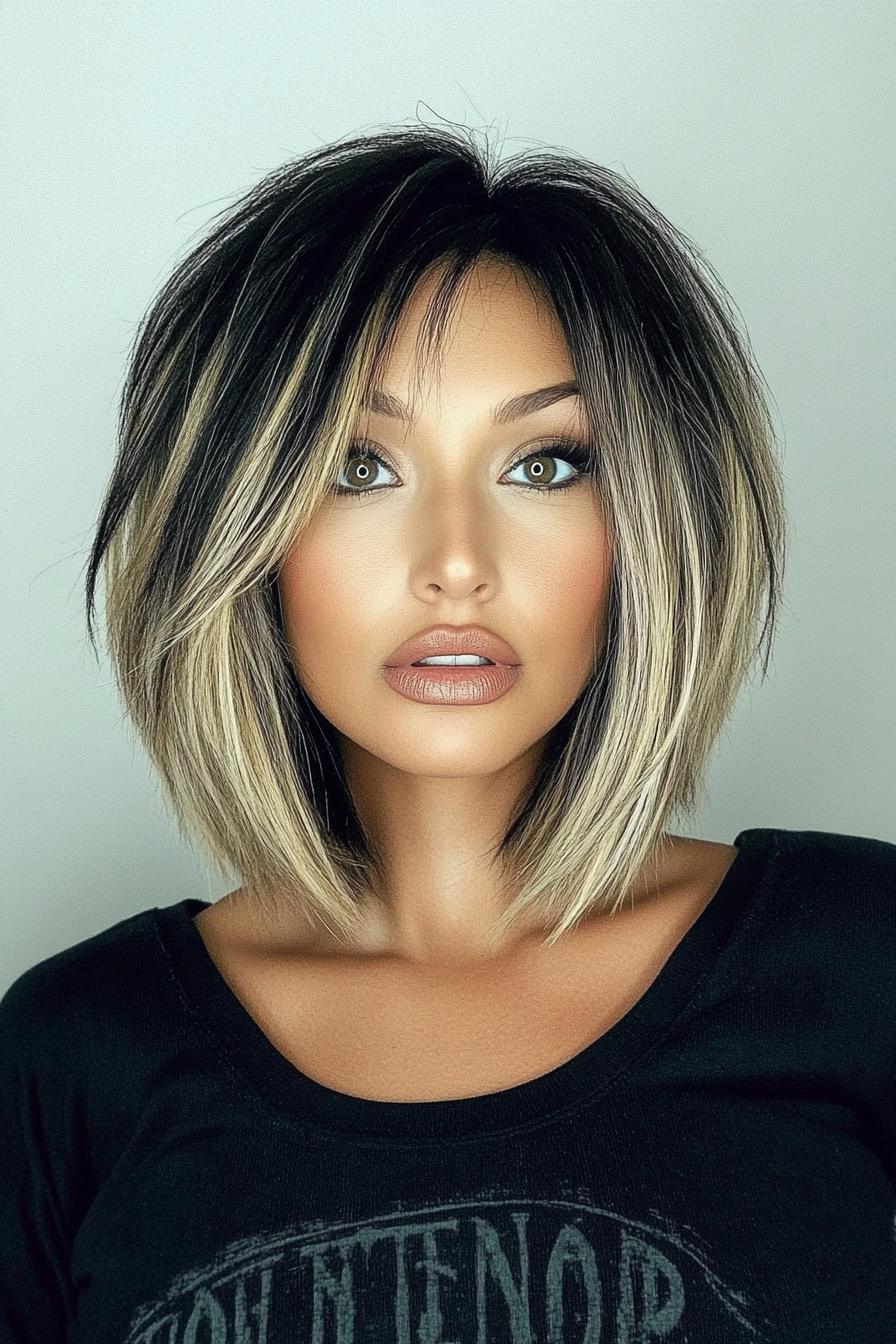 Chic Angled Blonde Bob