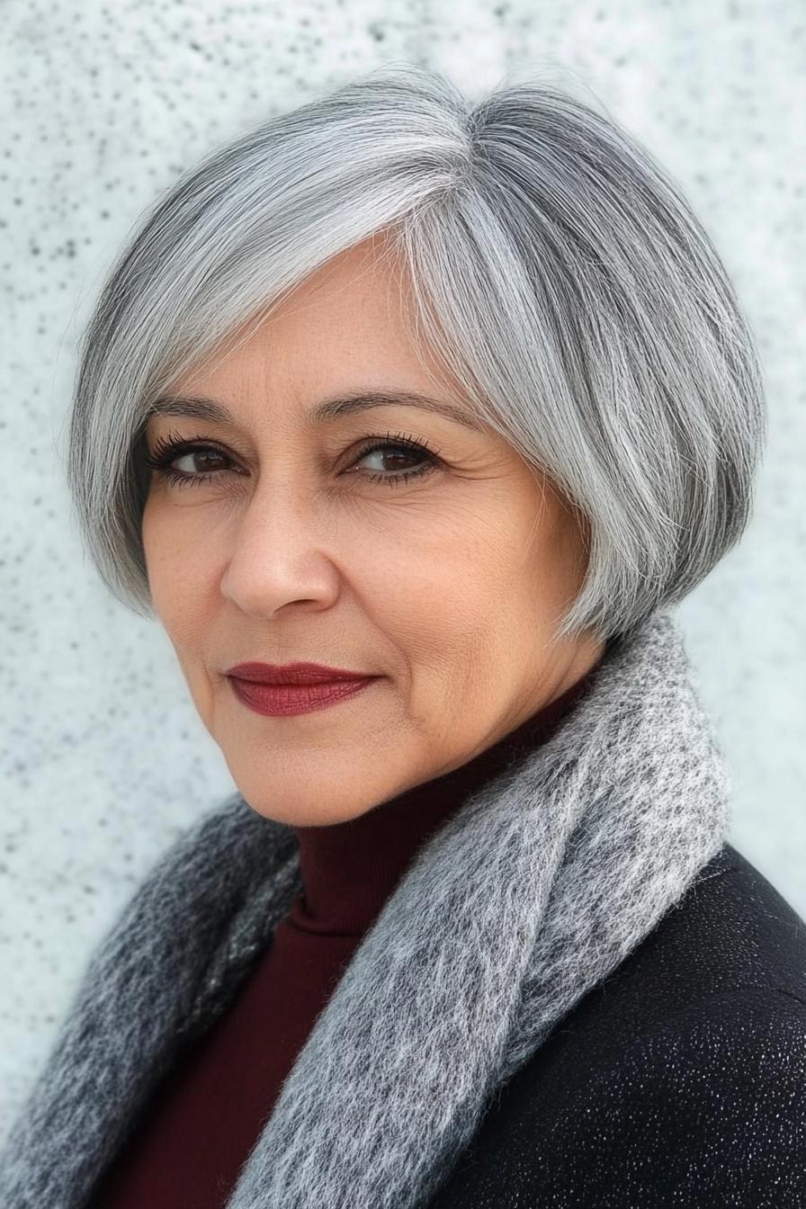 Elegant Silver Bob Style