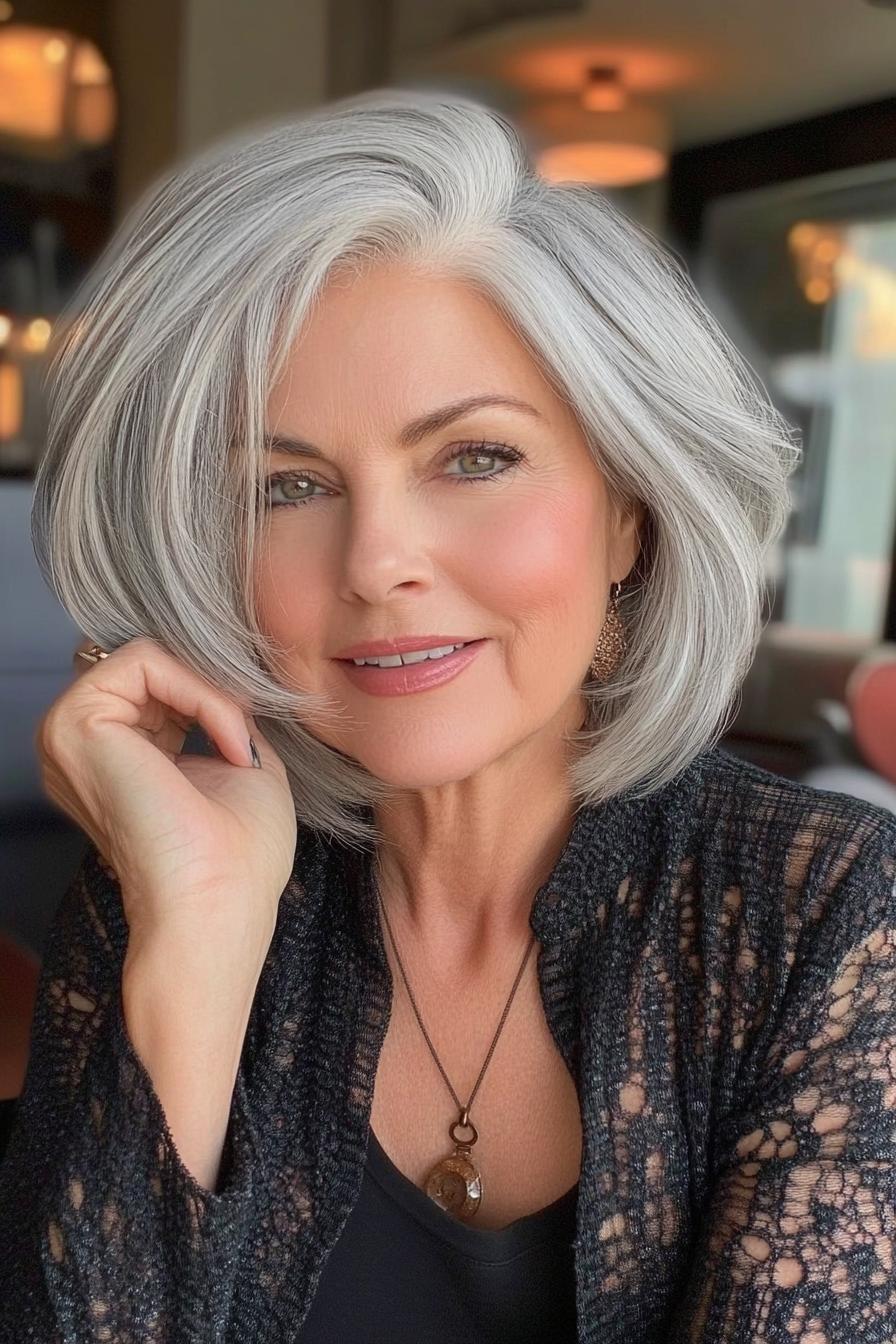 Elegant Silver Bob Style