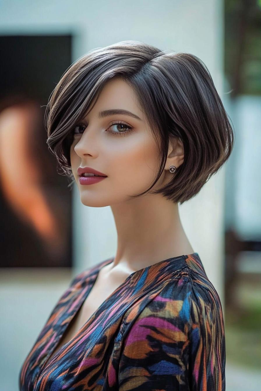 fresh asymmetrical bob style