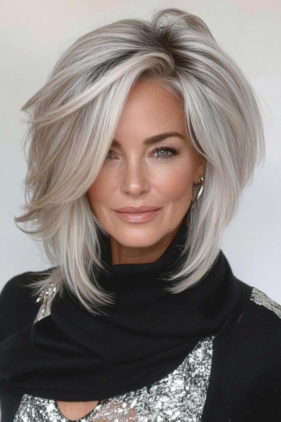 Silver Layers Side Sweep