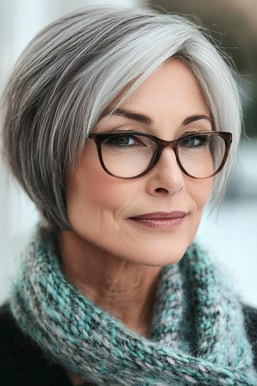 Softly Blended Gray Bob