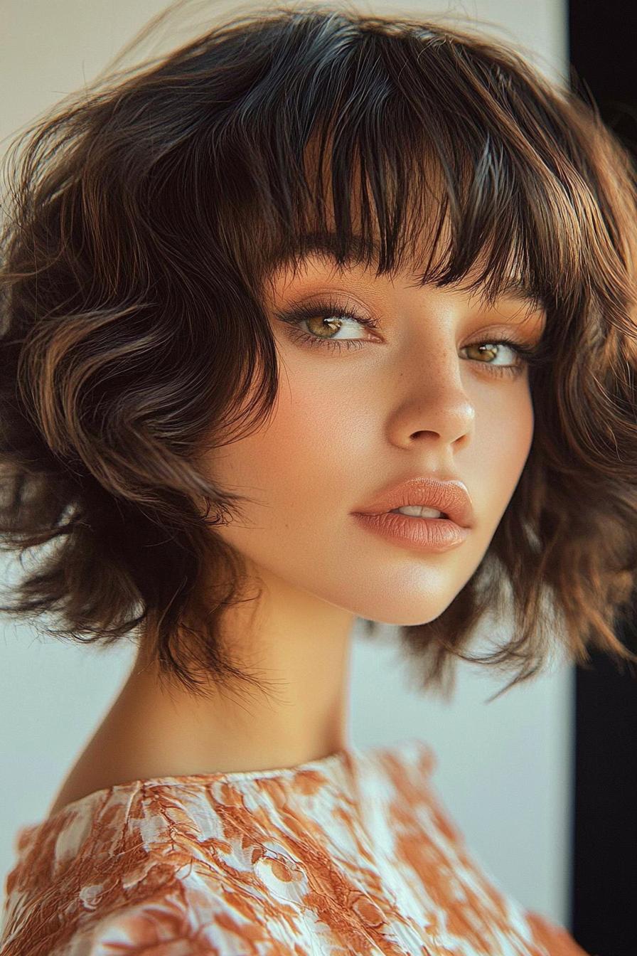 Textured Bob with Bangs