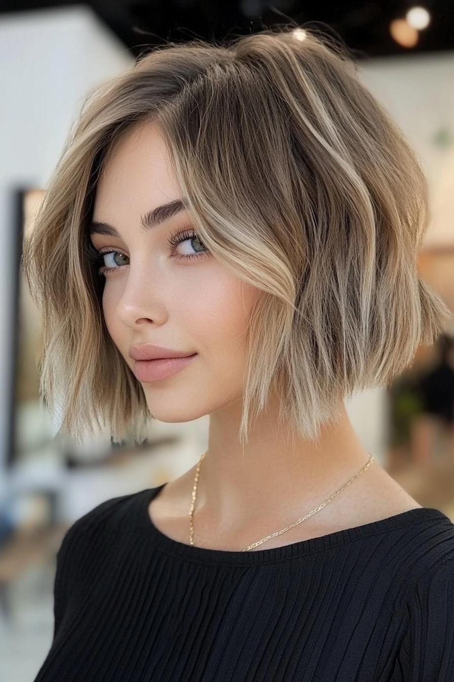 Chic Textured Blonde Bob