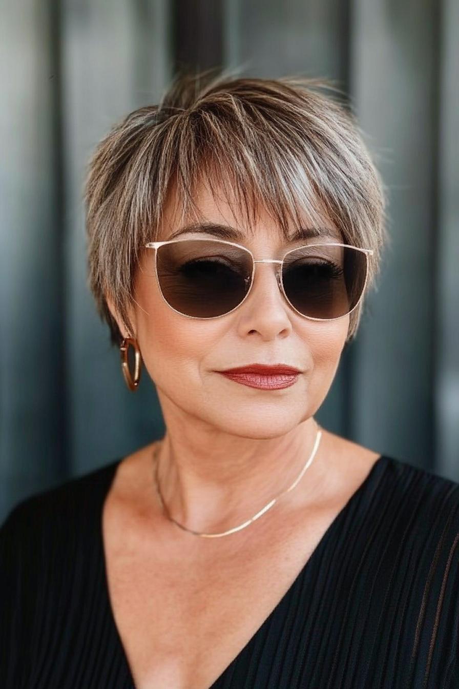 Modern Gray Pixie Elegance