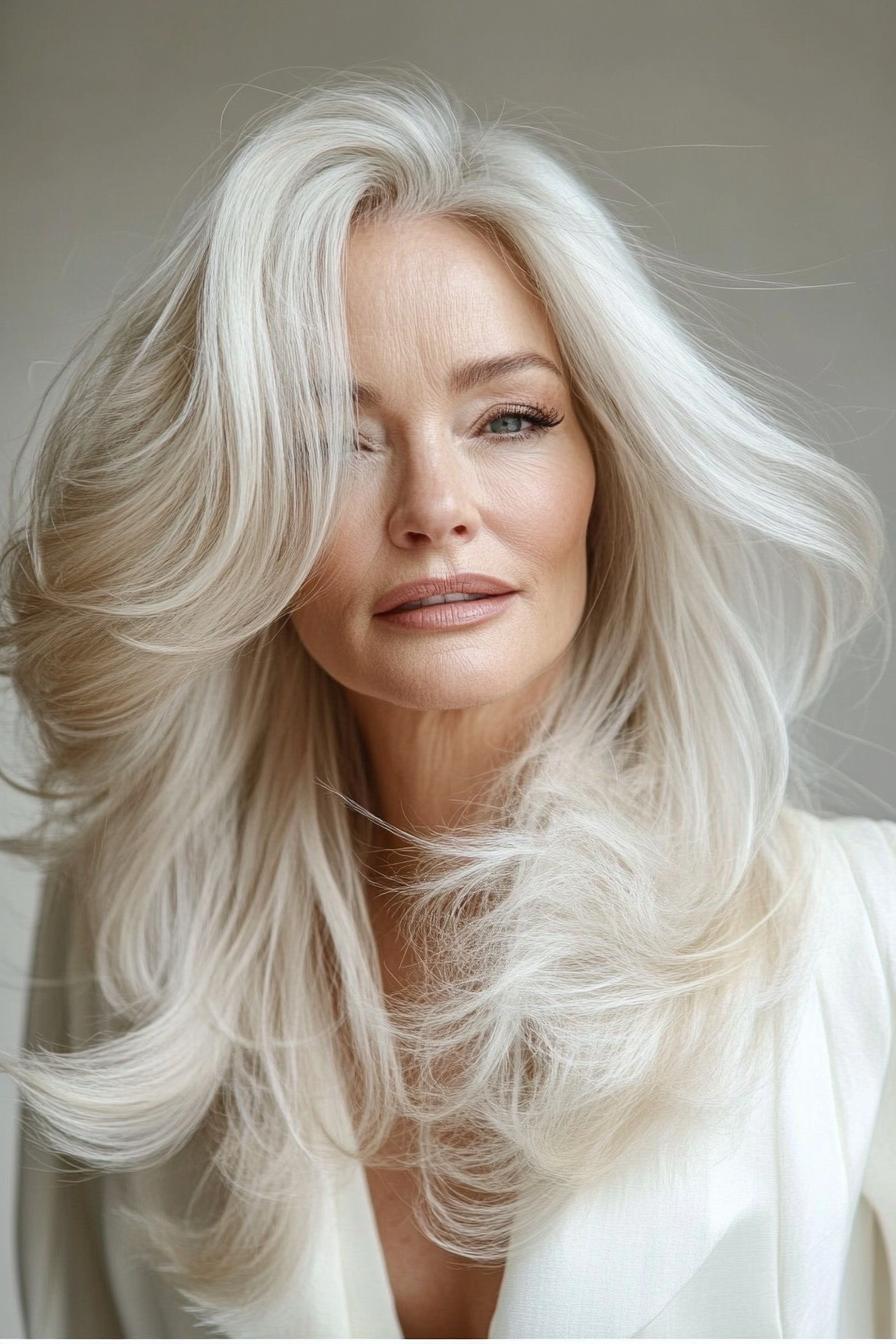 Soft Waves White Hair