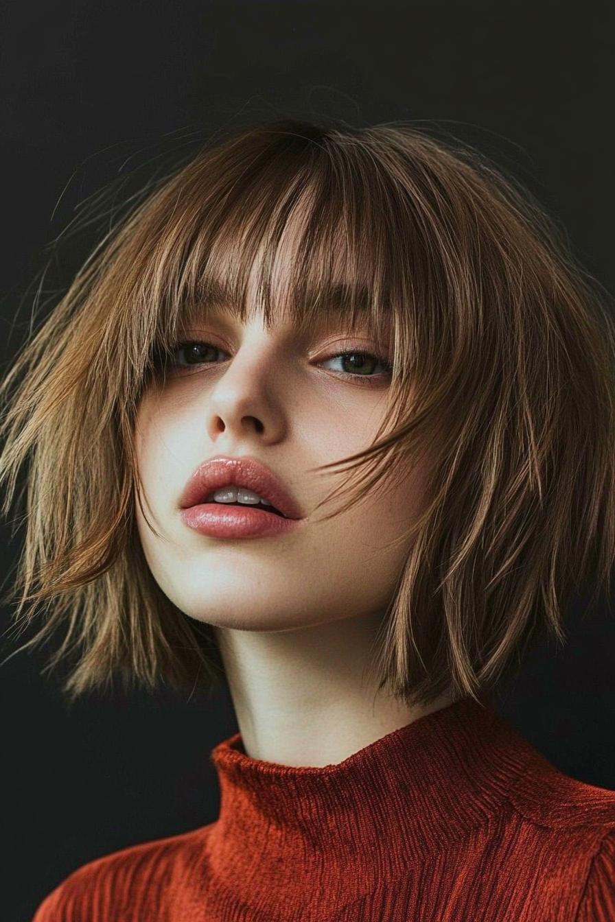 Textured Bob with Bangs