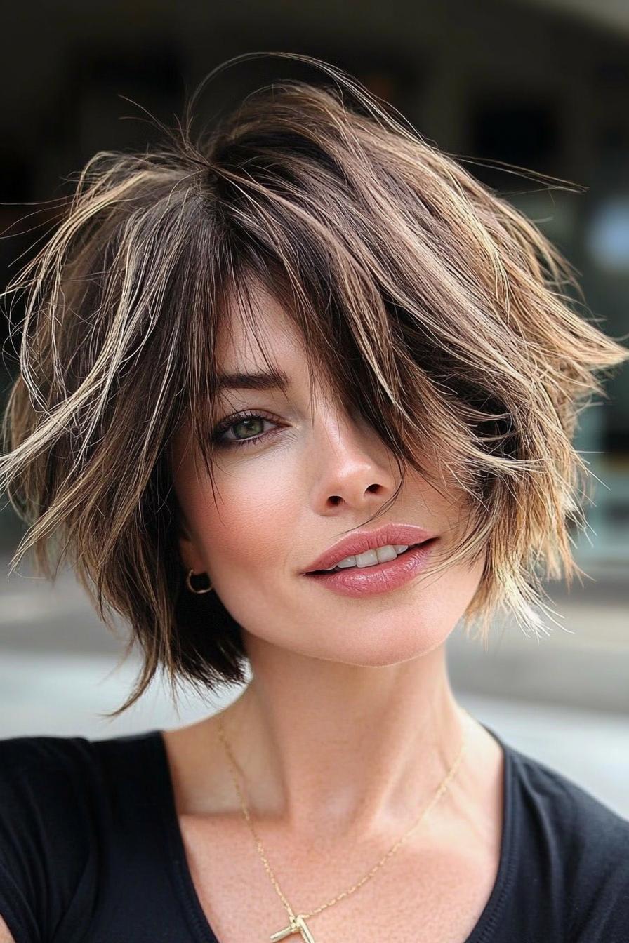 Textured Bob with Highlights