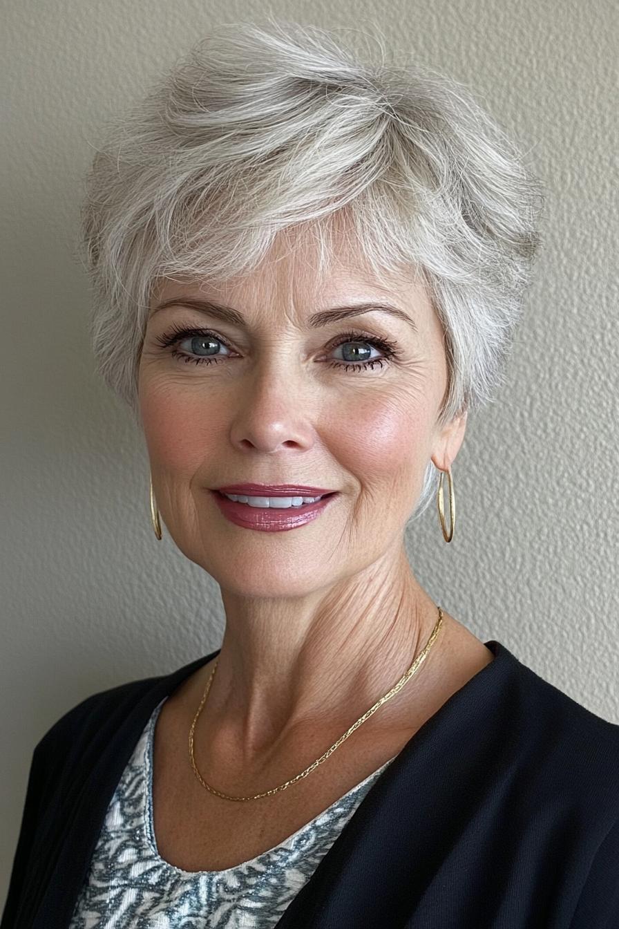 Trendy Silver Pixie Look