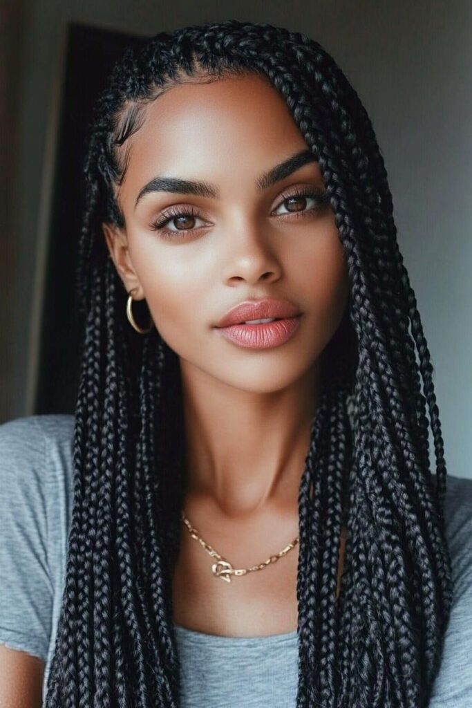 Elegantes Box Braids Frauen Ebenbild