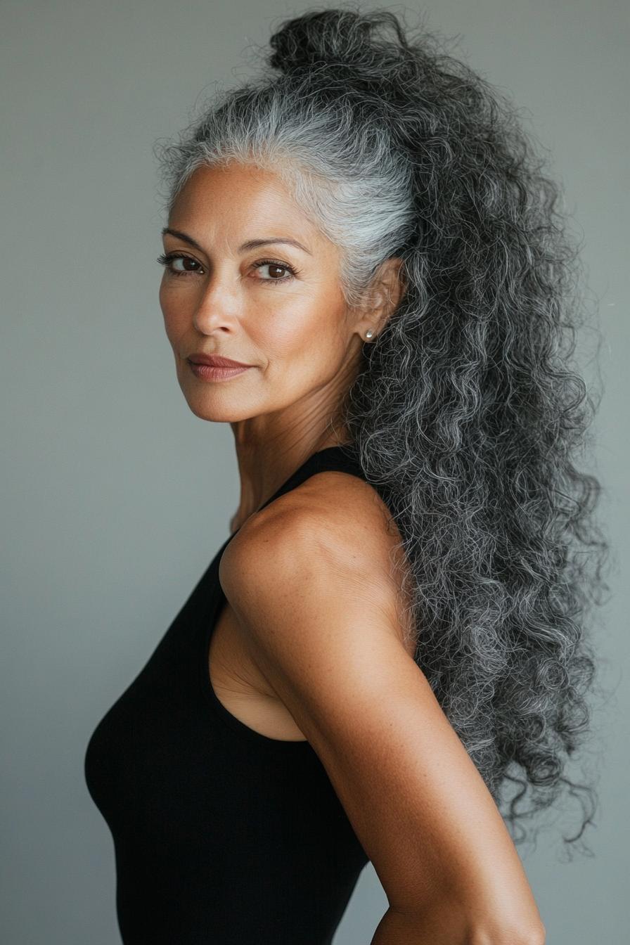 Gray Curls in Motion