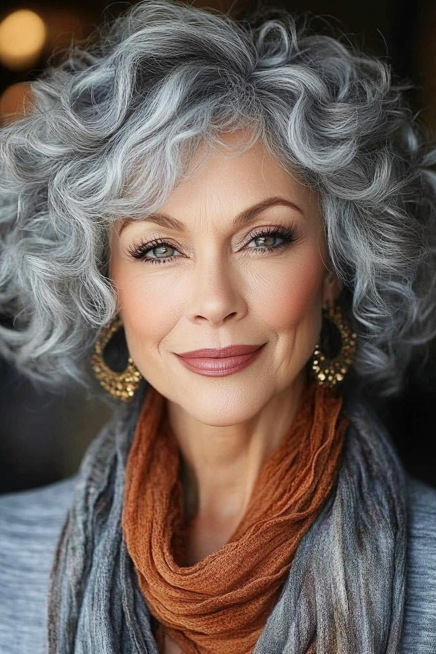 Lively Gray Curls Delight