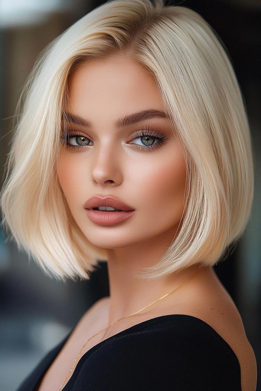 Platinum Blonde Bob Style