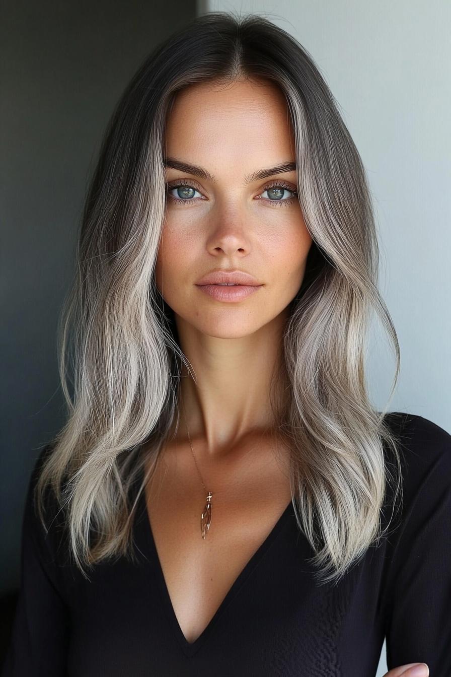 Silvery Blonde Ombre Waves