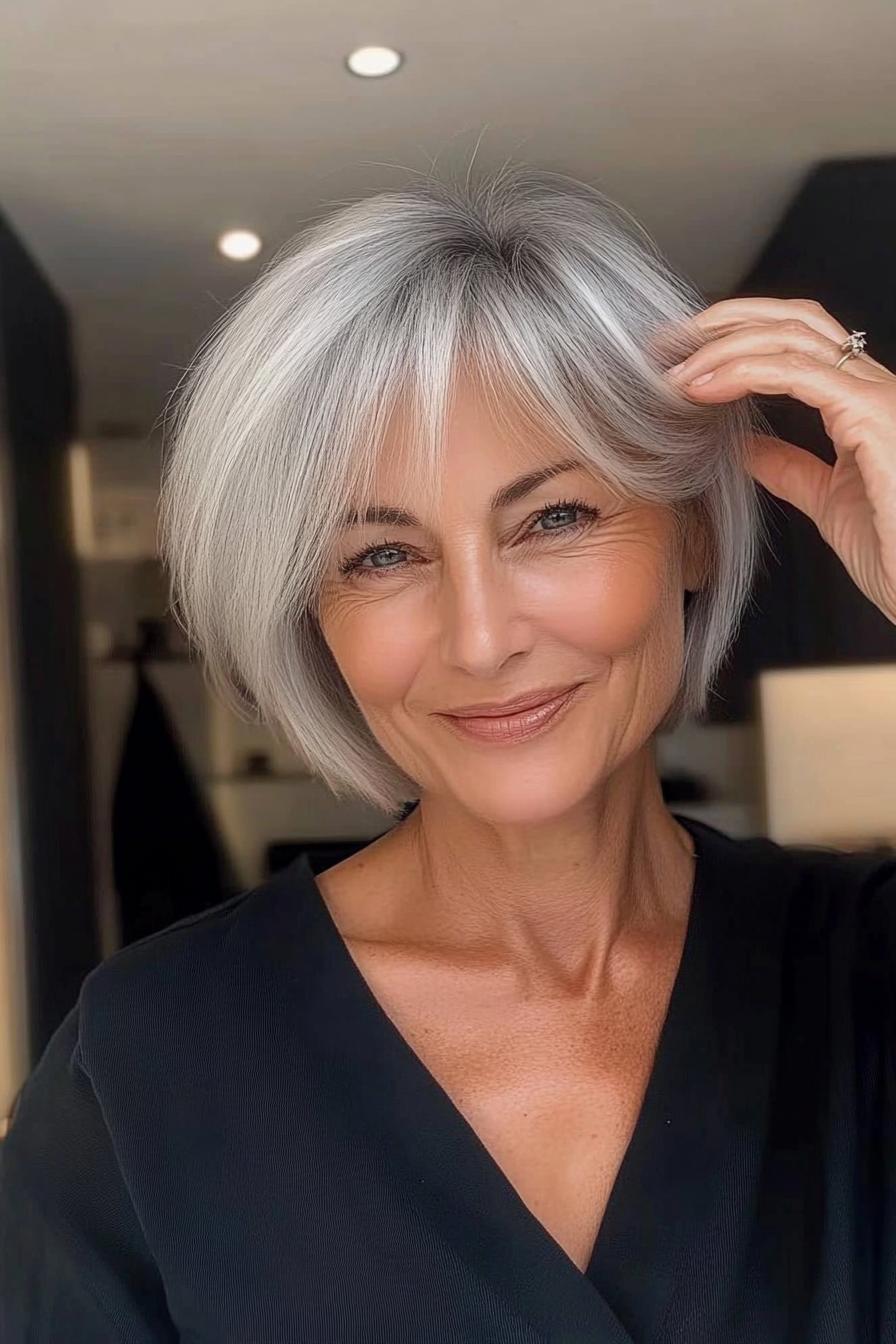 Chic Silver Hair Elegance