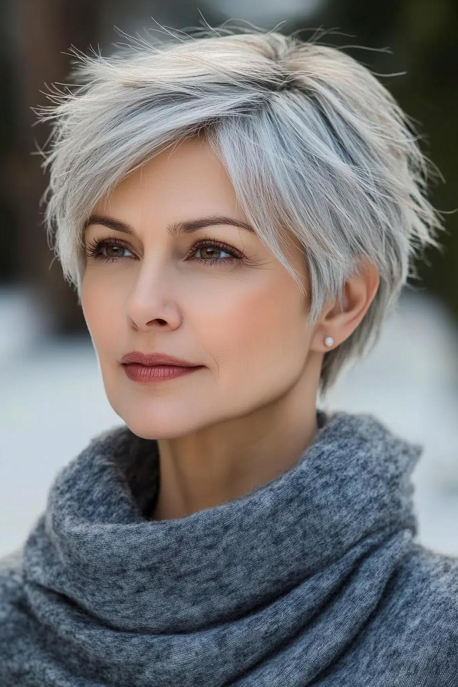 Chic Silvery Pixie Vibes