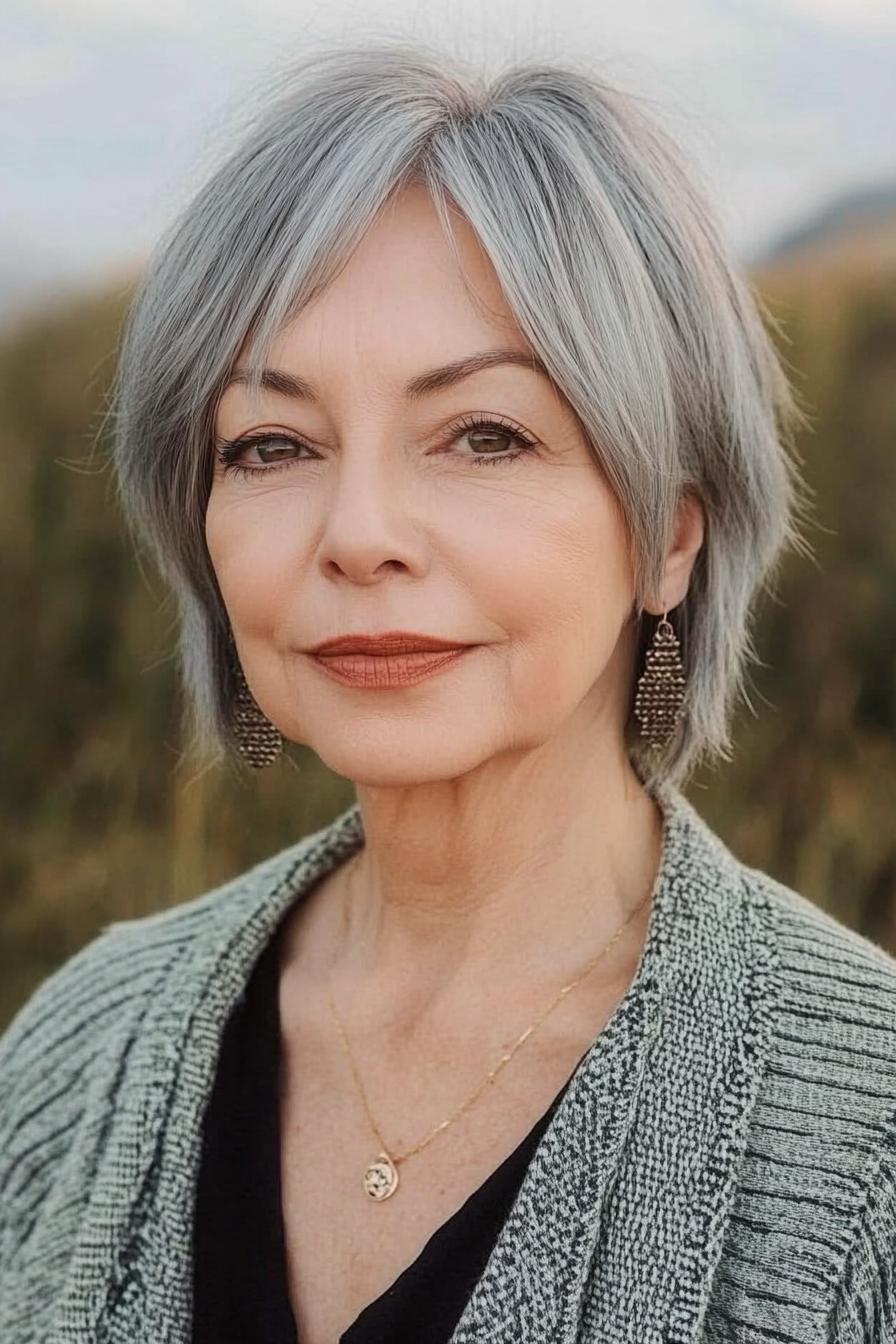 Graceful Gray Hair Elegance