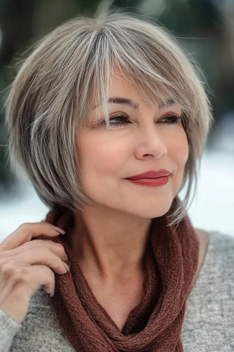 25 Bob Haircut with Bangs for Women Over 50