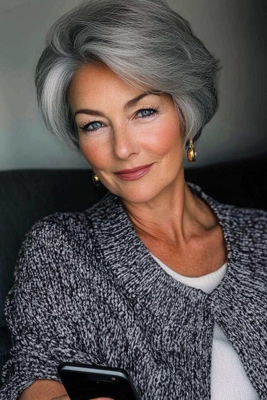 Timeless Elegant Gray Bob