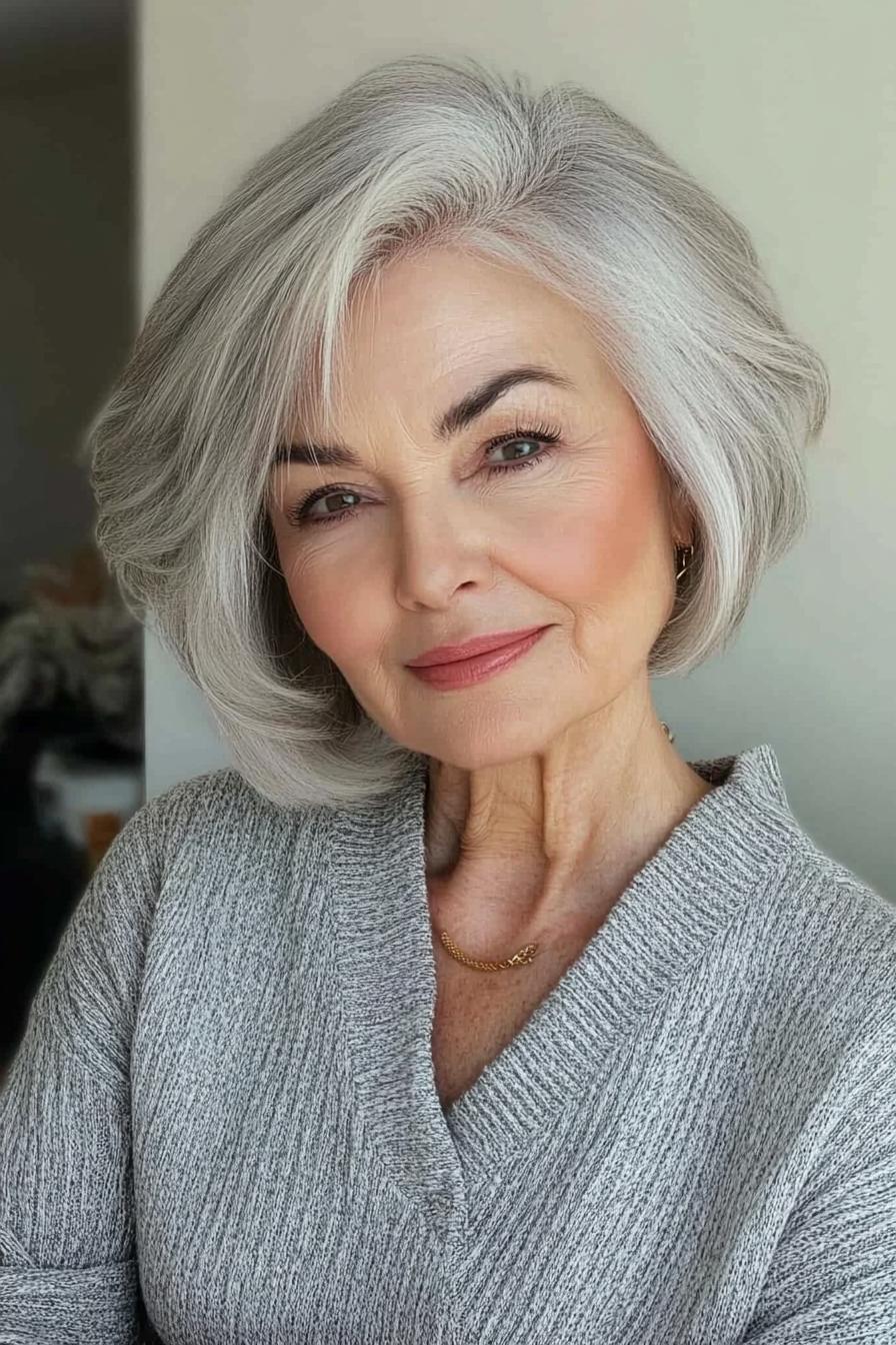 Timeless Silver Hair Elegance