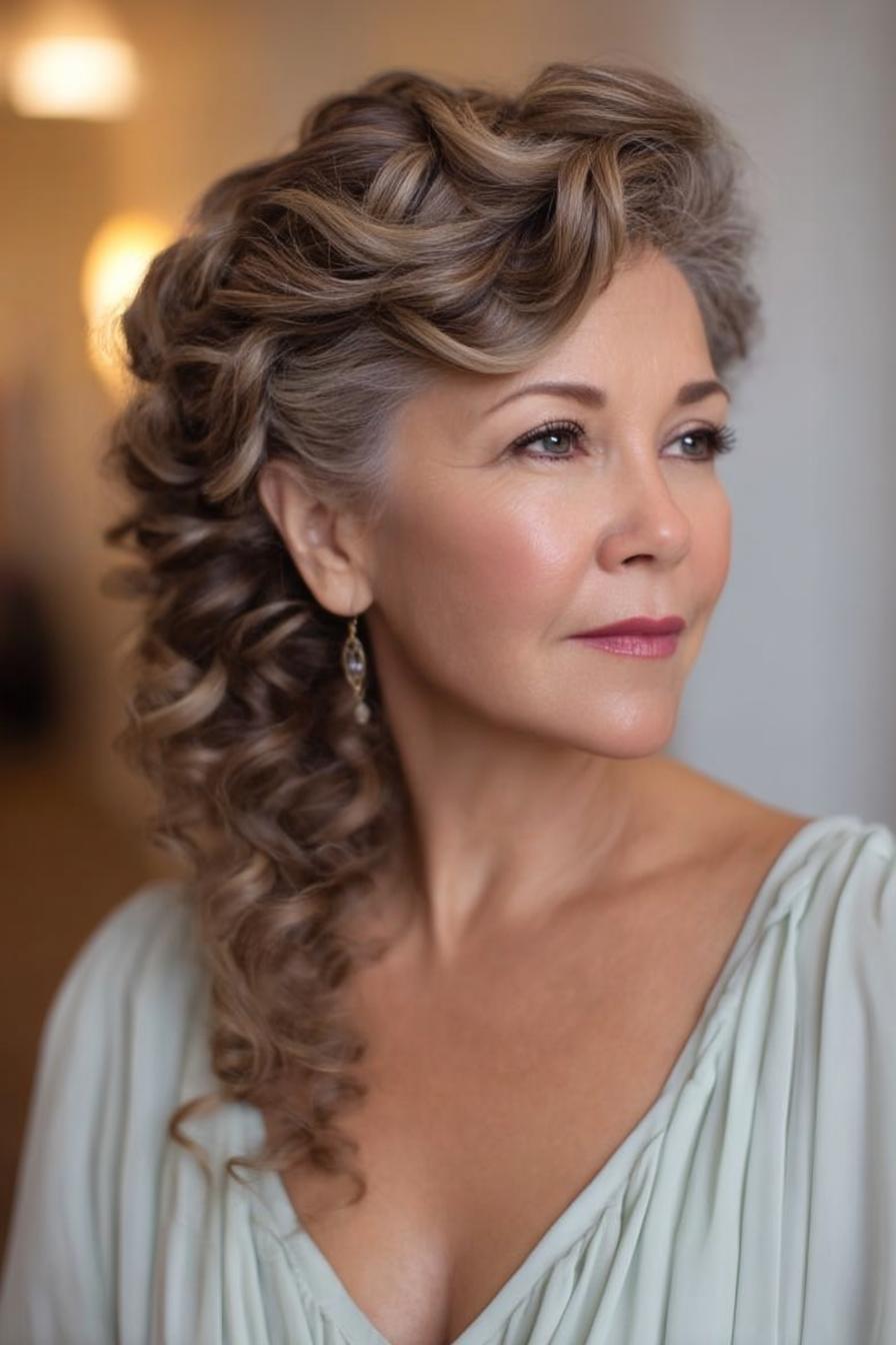 Elegant Flowing Side Curls