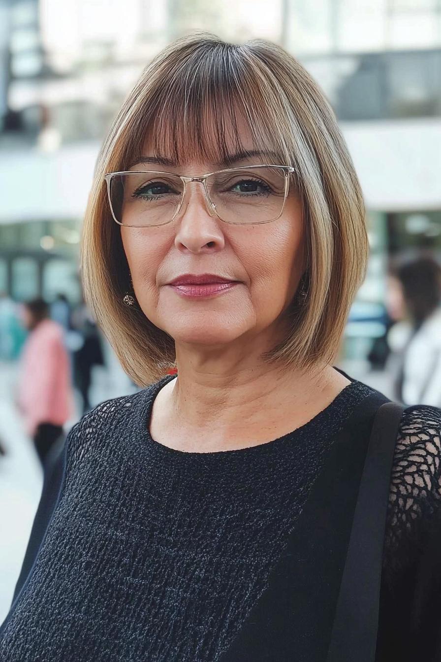 Layered Bob with Bangs