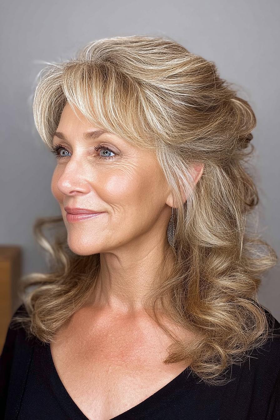 Soft Curls Half Up