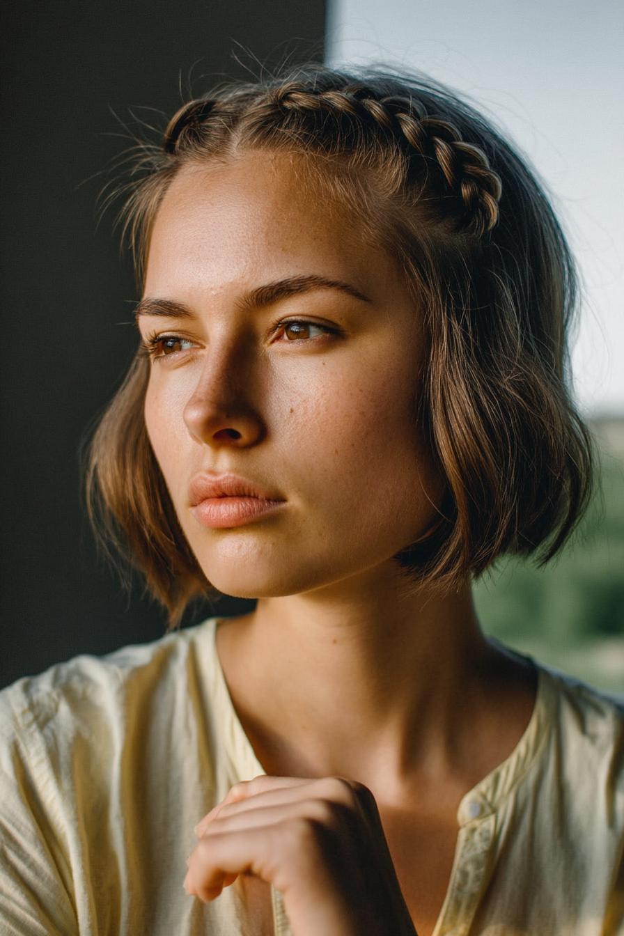 Textured Bob With Braids