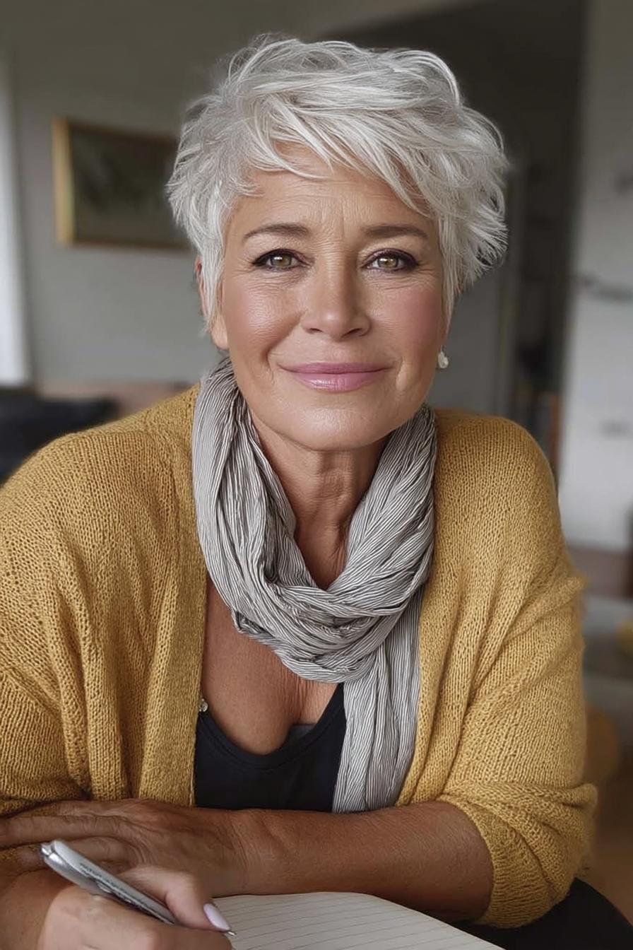 Bold Textured White Hair
