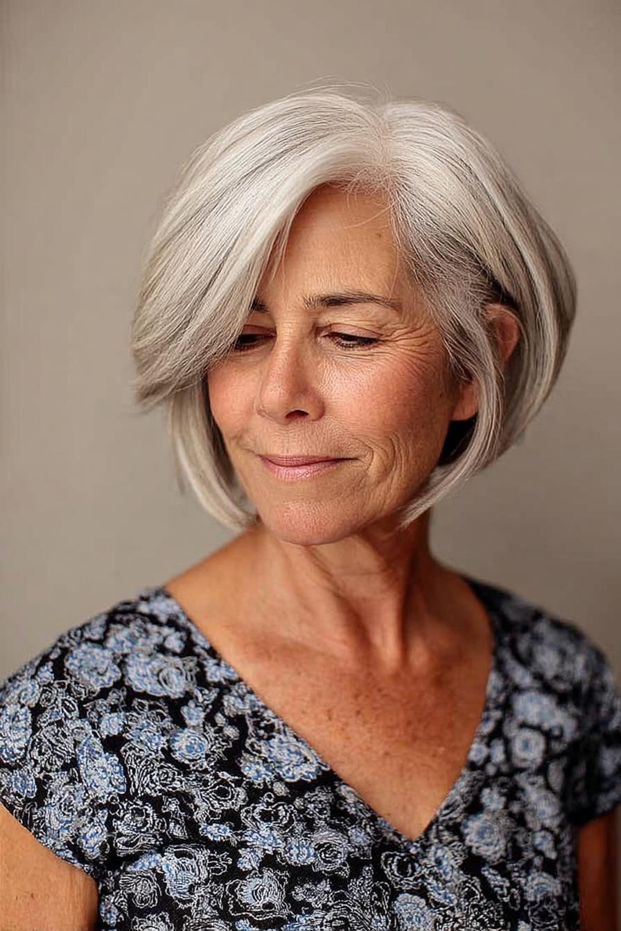 Elegant Silver Bob Hairstyle