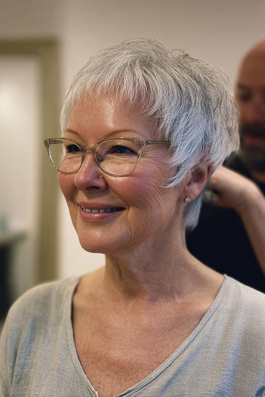 Graceful Gray Pixie Elegance