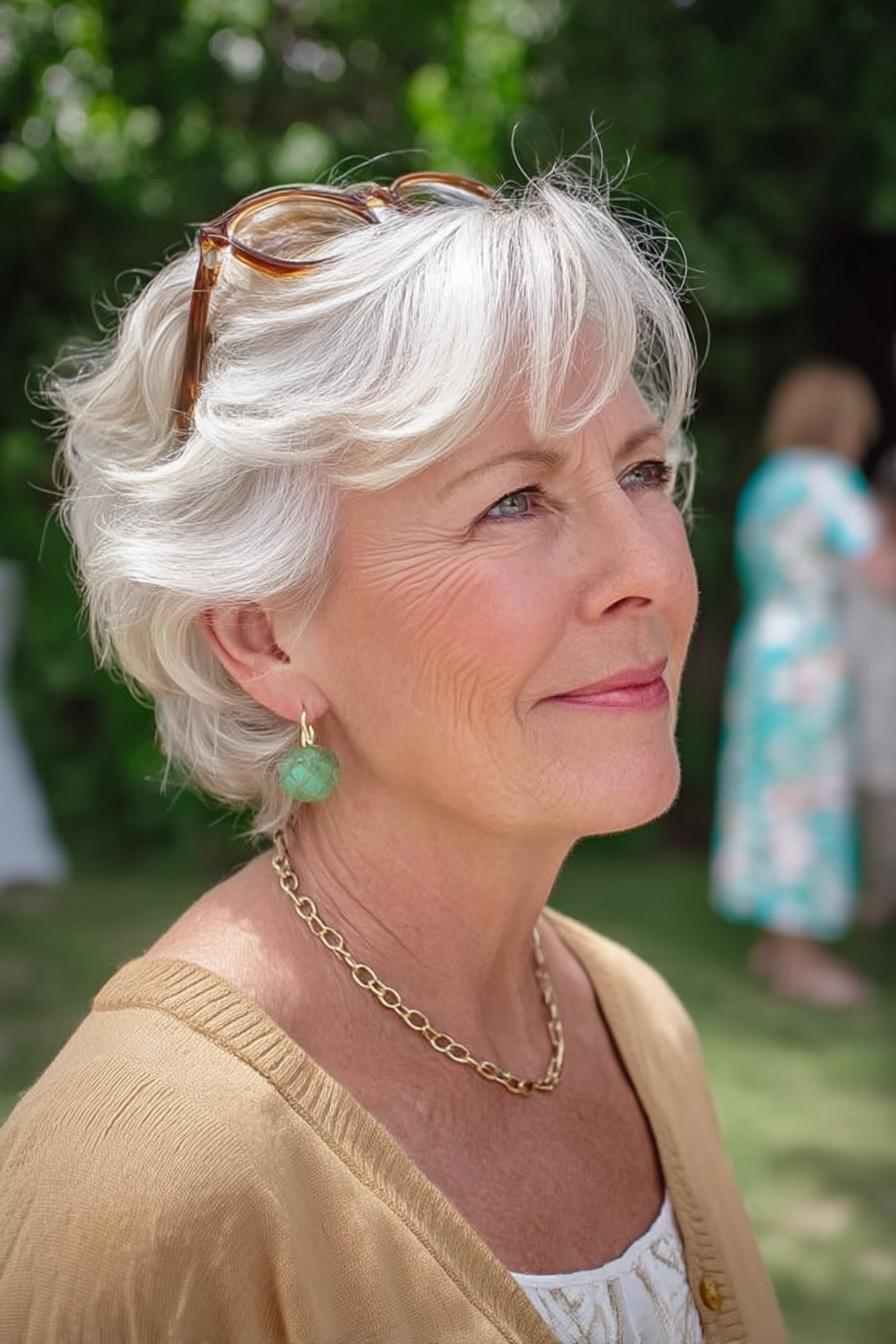 Graceful Silvery Wavy Elegance