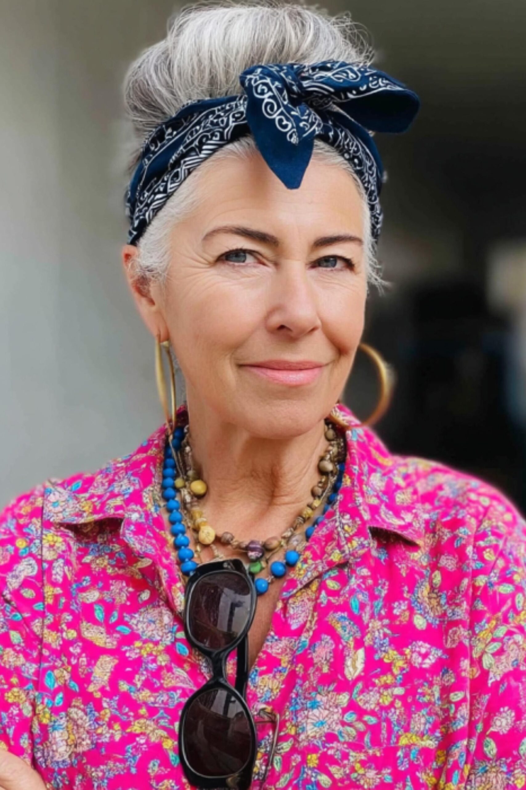 Navy Bandana Hair Vibes