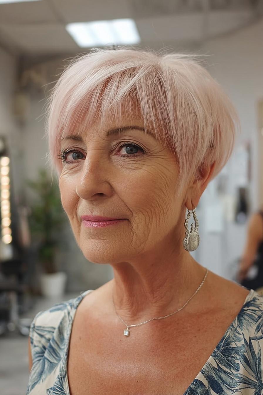 pastel pink pixie style