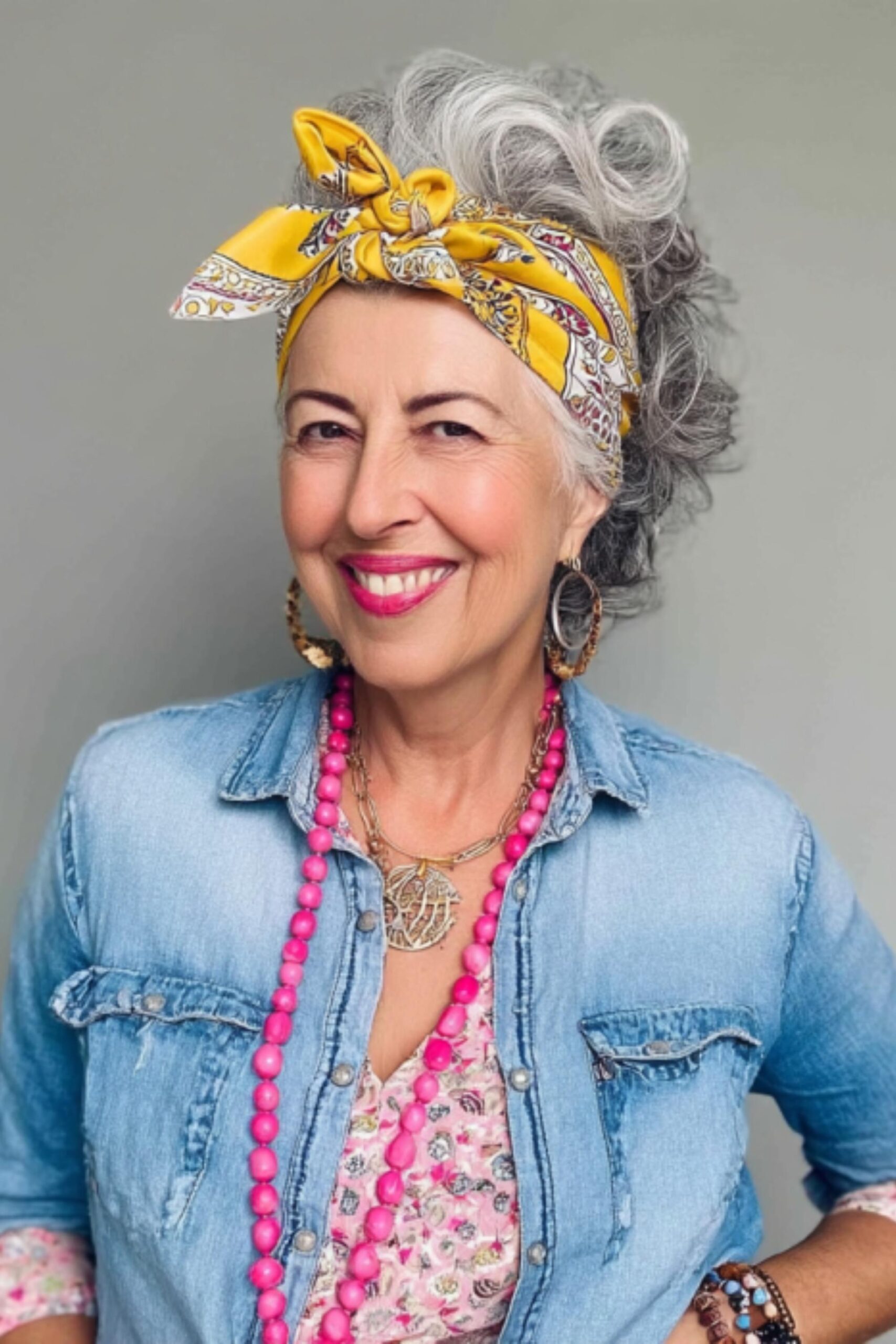 Radiant Curls and Headscarf
